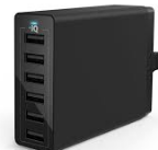 Original Anker A2123 PowerPort 6 USB Charger 60W With PowerIQ
